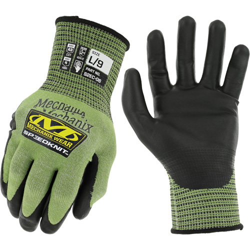 Speedknit S2EC06 Cut-Resistant Gloves, Size Small/7, 18 Gauge, Urethane Coated, HPPE/Tungsten Shell, ASTM ANSI Level A4/EN 388 Level D Action Paper