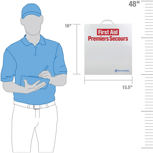 Armoire pour premiers soins SmartCompliance, R&eacute;pond &agrave; la norme CSA Z1220-17 type 2 environnements &agrave; faible risque, Petit (2-25 travailleurs) Action Paper