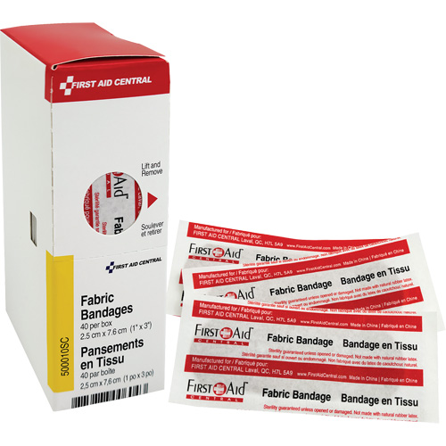 SmartCompliance&reg; Refill Adhesive Bandages, Rectangular/Square, 3", Fabric, Non-Sterile Action Paper