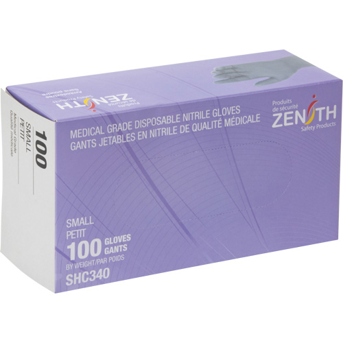 Gants jetables de calibre m&eacute;dical, Petit, Nitrile, 6 mils, Sans poudre, Noir, Classe 2 Action Paper