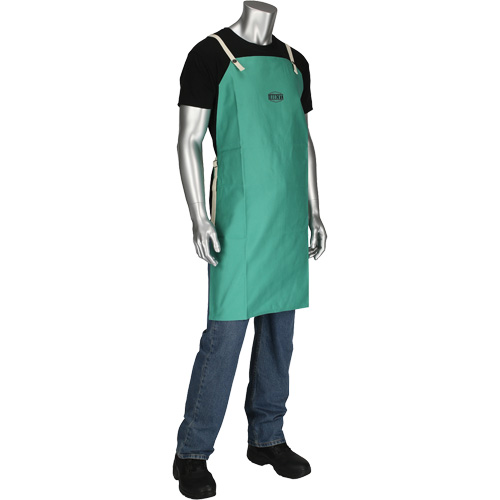 Tablier en satinette 100 % coton trait&eacute; FR Ironcat Dynamic, Salopette, Vert Action Paper