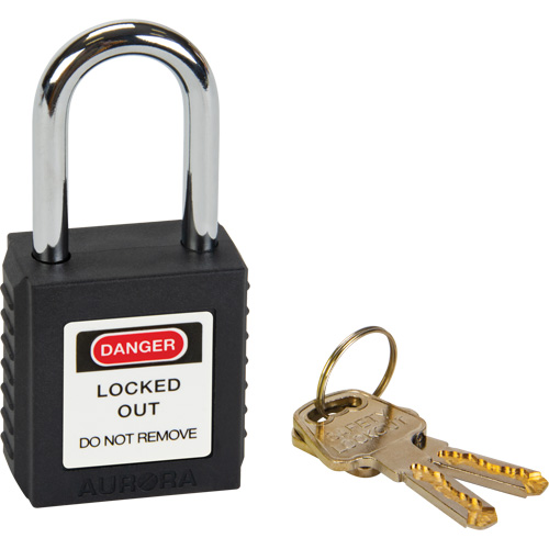 Lock for Lockouts, Safety Padlock, Keyed Different, Thermoplastic, 1-1/2" Width Action Paper
