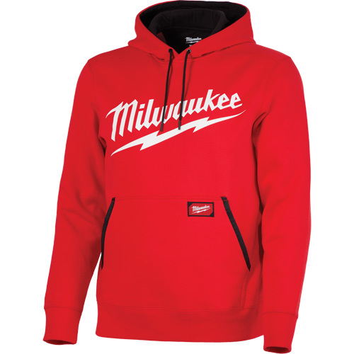 Chandail &agrave; capuchon de poids moyen avec logo Milwaukee, Hommes, T-Grand, Rouge Action Paper