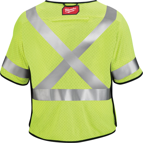 Breakaway Mesh Safety Vest, Black/High Visibility Lime-Yellow, Medium/Small Action Paper
