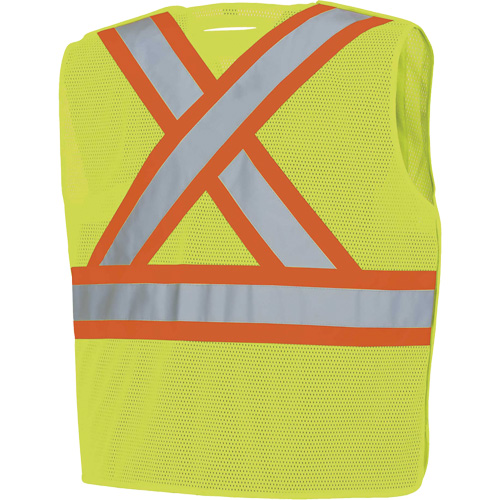 598P Veste de s&eacute;curit&eacute; &agrave; maille d&eacute;tachable, Jaune lime haute visibilit&eacute;, Moyen/Petit, Polyester Action Paper