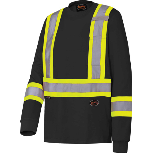 6983 Long-Sleeved Safety Shirt, Cotton, X-Small, Black Action Paper