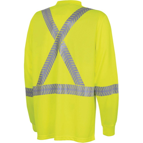 6905A Ultra-Cool Ultra-Breathable Long-Sleeved Safety Shirt, X-Small, High Visibility Lime-Yellow Action Paper