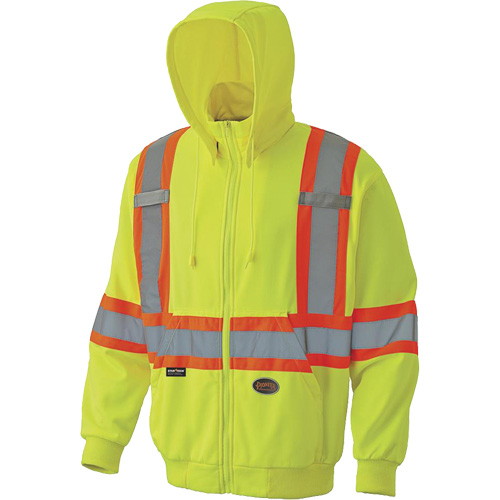 6941 Zip Style Hoodie, X-Small, High Visibility Yellow Action Paper