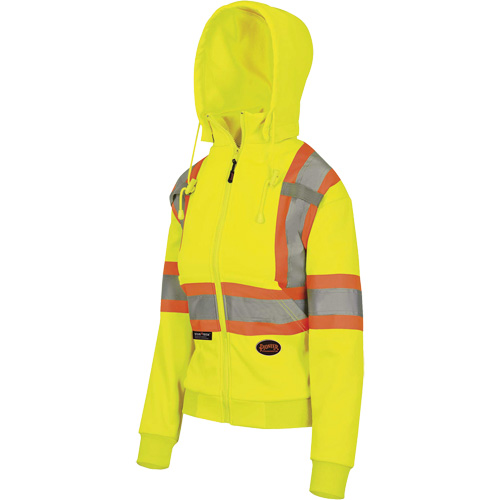 6925W Women's Zip Style Hoodie, X-Small, High Visibility Yellow Action Paper