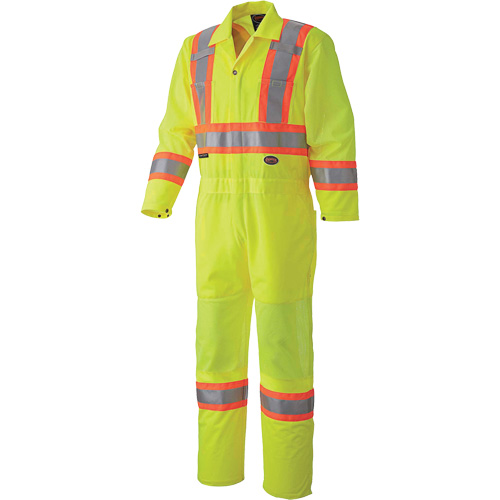 5999A Traffic Safety Coveralls, X-Small, High Visibility Lime-Yellow Action Paper