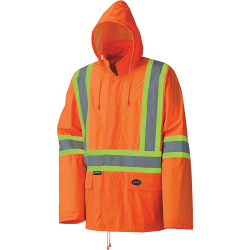 5598 Lightweight Waterproof Rain Suit, Polyester/PVC, Small, High Visibility Orange Action Paper