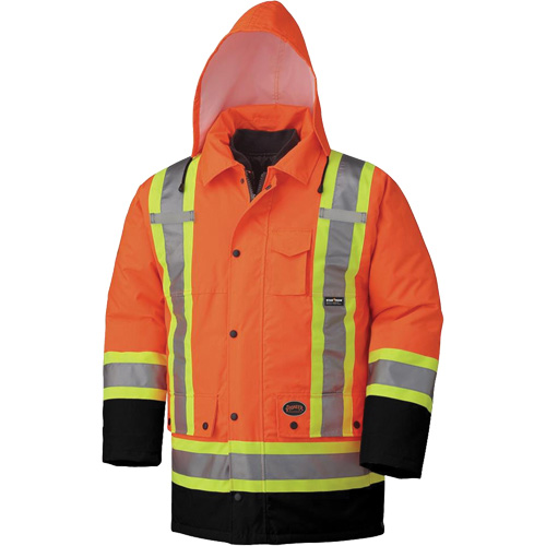 5020BB Manteau de s&eacute;curit&eacute; 7 en 1 imperm&eacute;able, Orange haute visibilit&eacute;, 2T-Grand Action Paper