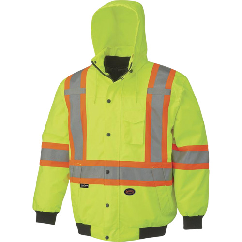 5023 Veste aviateur imperm&eacute;able 7 en 1, Polyester, Jaune lime haute visibilit&eacute;, Petit Action Paper