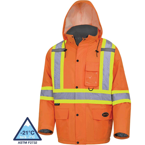 5030 Manteau de s&eacute;curit&eacute; matelass&eacute; imperm&eacute;able, Orange haute visibilit&eacute;, Petit Action Paper