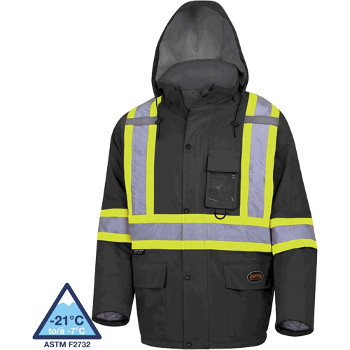 5031BK Waterproof Quilted Safety Parka, Black, Small Action Paper