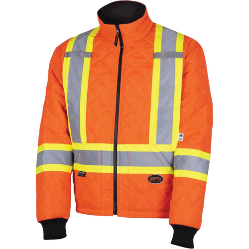5015A Manteau matelass&eacute; pour cong&eacute;lateur, Polyester, Orange haute visibilit&eacute;, T-petit Action Paper