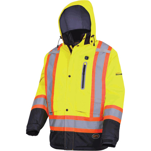 5408 Waterproof Heated Insulated Jacket, Men's, Small, High Visibility Lime-Yellow Action Paper