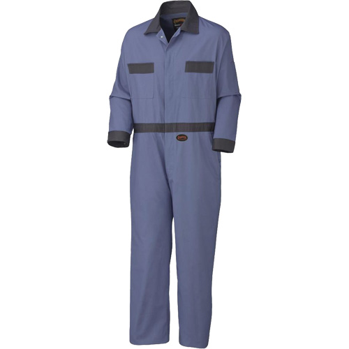 5133 Coveralls with Concealed Brass Buttons, Men's, Navy Blue, Size 36 Action Paper