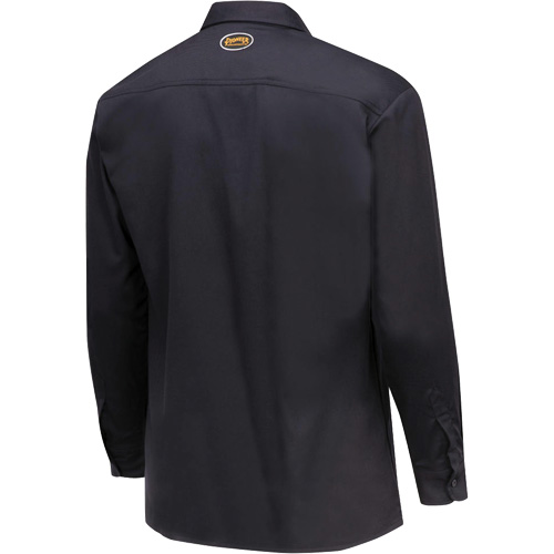 7742 FR-Tech&reg; Flame-Resistant Safety Shirt, Small, Navy Blue Action Paper