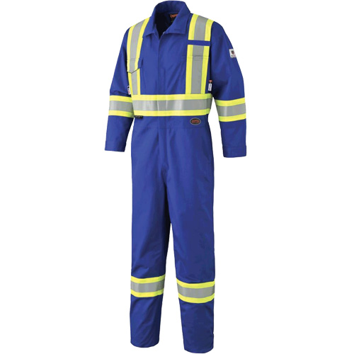 7706 FR-Tech&reg; Flame-Resistant Coverall with Leg Zippers, Size 36, Royal Blue, 9.7 cal/cm² Action Paper
