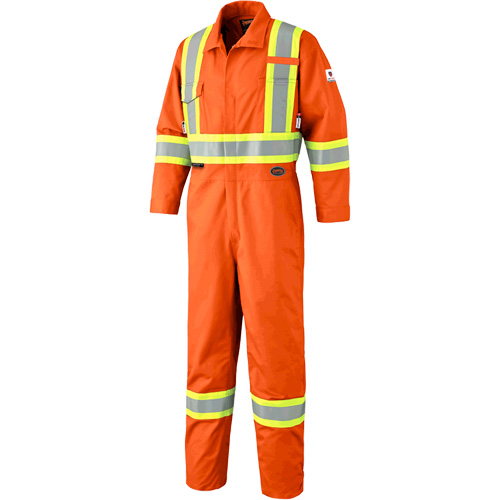 7705T FR-Tech&reg; Flame-Resistant Coverall with Leg Zippers, Size 40 (Tall), High Visibility Orange, 9.7 cal/cm² Action Paper