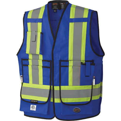 7733 FR-Tech&reg; Flame-Resistant Arc Surveyor's Vest, Small, Royal Blue, 9.7 cal/cm² Action Paper
