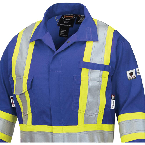 7704W Combinaison FR-Tech ignifuge/contre les arcs pour femme, Taille T-petit, Bleu royal, 10 cal/cm² Action Paper