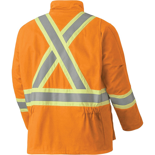 5533 Flame-Resistant Safety Parka, Small, High Visibility Orange, 58 cal/cm² Action Paper