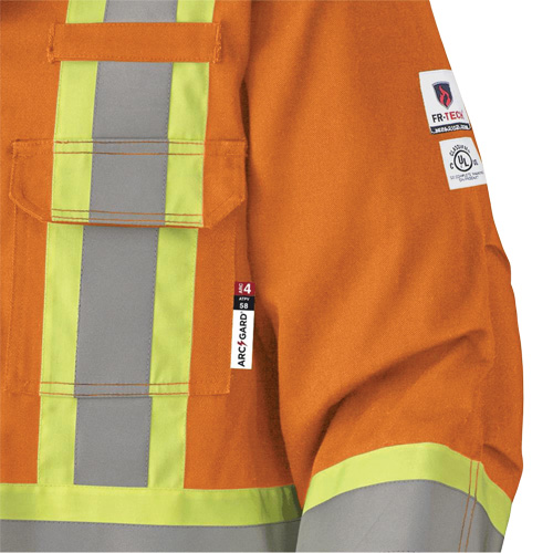 5533 Flame-Resistant Safety Parka, Small, High Visibility Orange, 58 cal/cm² Action Paper