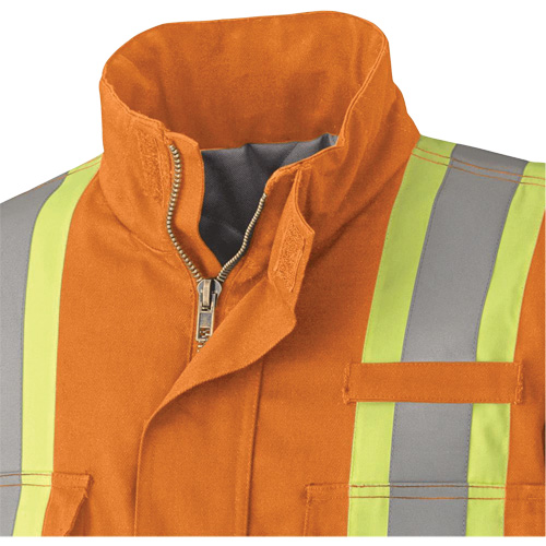 5533 Flame-Resistant Safety Parka, Small, High Visibility Orange, 58 cal/cm² Action Paper