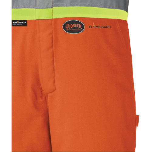 5534A Flame-Resistant Quilted Safety Overalls, Small, Orange Action Paper