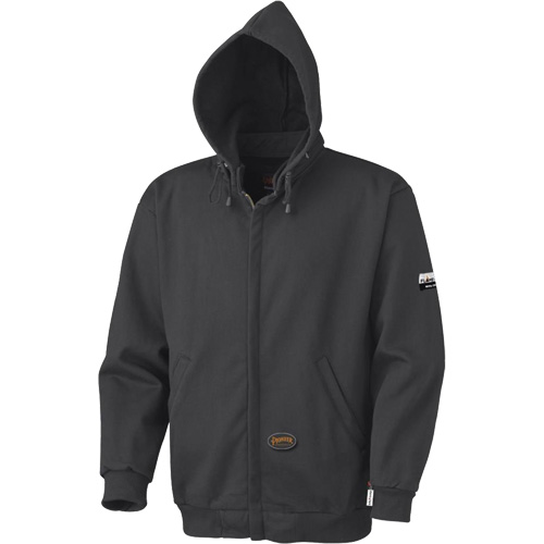 337 Flame-Resistant Zip Style Hoodie, Men's, X-Small, Black, 22 cal/cm² Action Paper