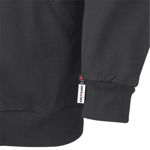 337 Flame-Resistant Zip Style Hoodie, Men's, X-Small, Black, 22 cal/cm² Action Paper