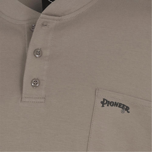 331 Chandail Henley en tricot interlock ignifuge, Petit, Beige Action Paper