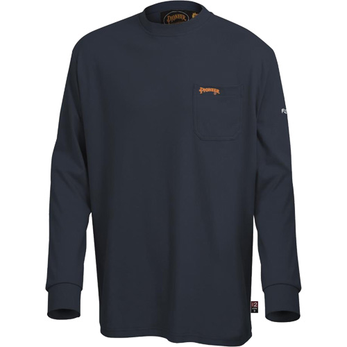 333 Flame-Resistant Long-Sleeved Shirt, Small, Navy Blue Action Paper
