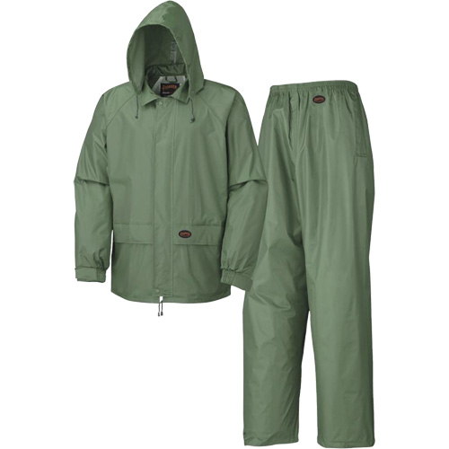 583 Rain Suit, Polyester/PVC, Small, Green Action Paper