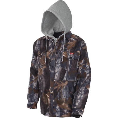 415CM Quilted Hooded Shirt, Men's, X-Small, Multi-Colour Action Paper