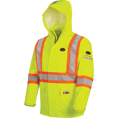 5881 Manteau de pluie ignifuge et protection contre les &eacute;clats d'arc &eacute;lectrique, T-petit, Jaune haute visibilit&eacute;, 10 cal/cm² Action Paper