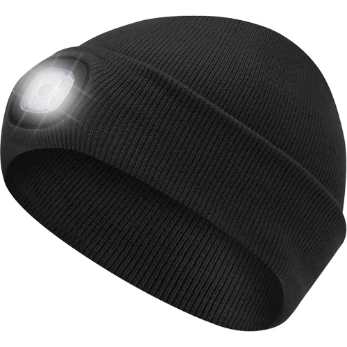 5678 Knit Toque with LED Headlight, Fleece Lining, One Size, Black Action Paper