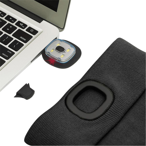 5678 Knit Toque with LED Headlight, Fleece Lining, One Size, Black Action Paper