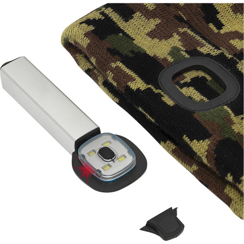 5677 Knit Toque with LED Headlight, Fleece Lining, One Size, Camo Action Paper
