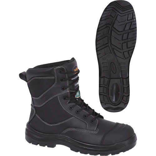 1050 Black Composite Safety Work Boots, Leather, Size 14, Impermeable Action Paper
