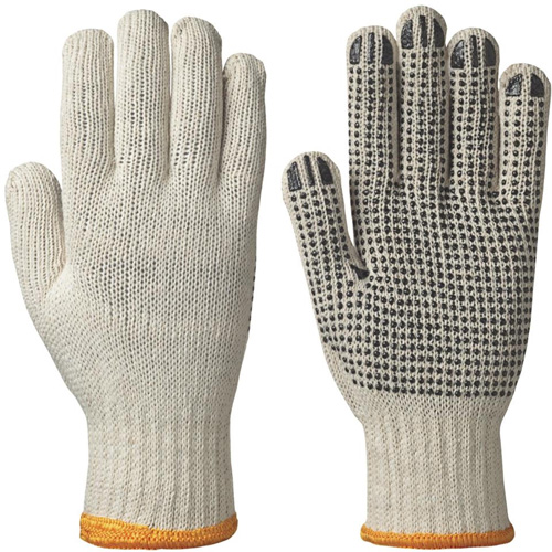 501 Knitted Dotted-Palm Gloves, Poly/Cotton, Large Action Paper