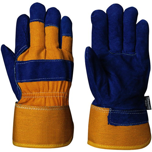 630 Blue Insulated Fitter's Gloves, One Size, Split Cowhide Palm, Boa Inner Lining Action Paper