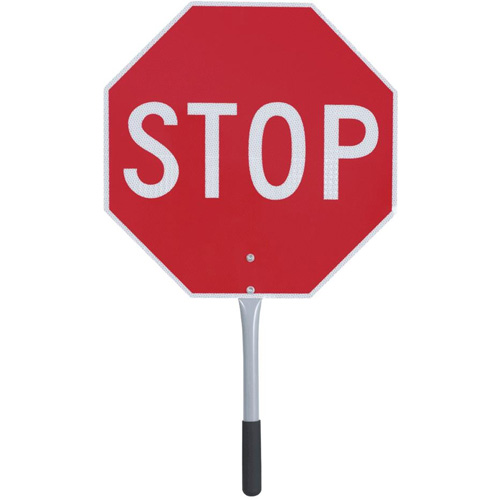 456 Panneau d'arr&ecirc;t/ralentissement de circulation, 18" x 18", Plastique ondul&eacute;, Anglais Action Paper