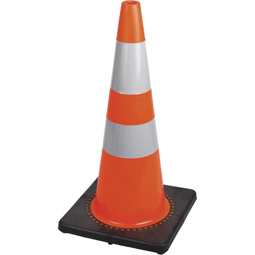 183 Premium Flexible Safety Cone, 28", Orange, 4" & 6" Reflective Collar(s) Action Paper