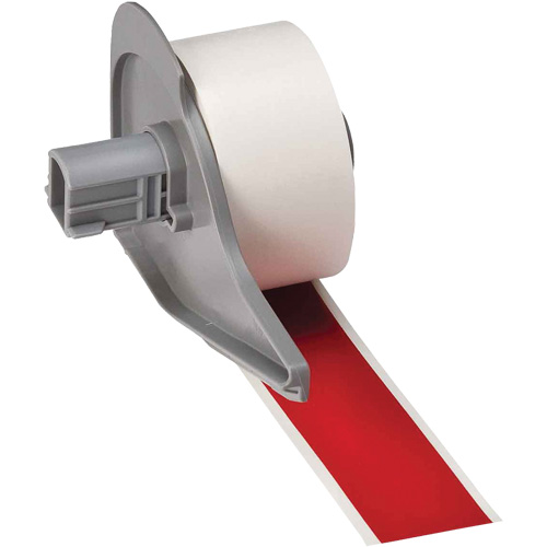 Ruban adh&eacute;sif permanent toutes saisons pour &eacute;tiquettes, Vinyle, Rouge, Largeur de 1" Action Paper