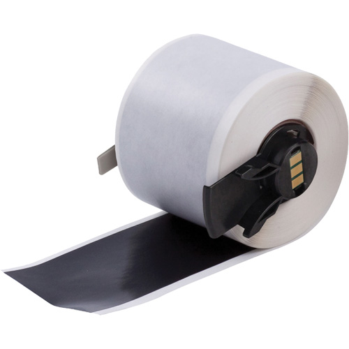 Multi-Purpose Label Tape, Vinyl, Black, 1.9" Width Action Paper