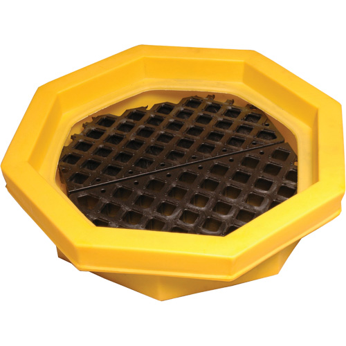 Ultra-Drum Tray&reg; with Grating, 32" L x 32" W x 8.1" H, 21.1 US gal. Spill Capacity Action Paper