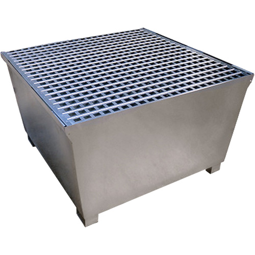 Ultra-IBC Spill Pallet en acier, Capacit&eacute; de d&eacute;versement 370 gal. US, 57,6" x 34,7" x 56,9" Action Paper
